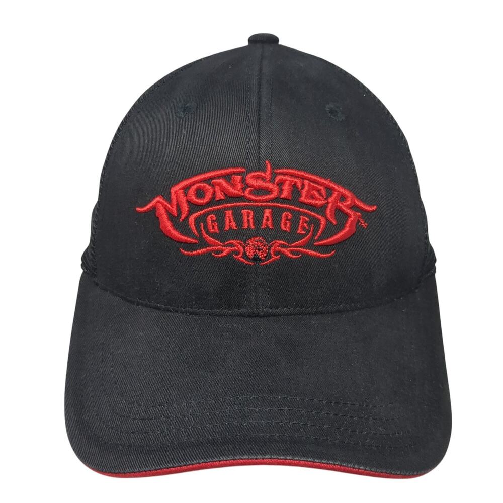 Monster Garage Trucker Hat Black One Size Embroidered Flexseam H3 Sportgear